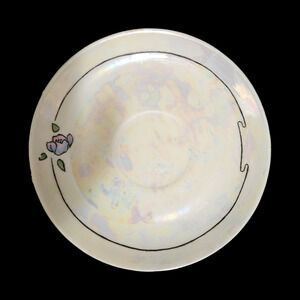 Vintage Thomas Bavaria Lusterware Saucer 6" Floral Hand Painted Iridescent Plate